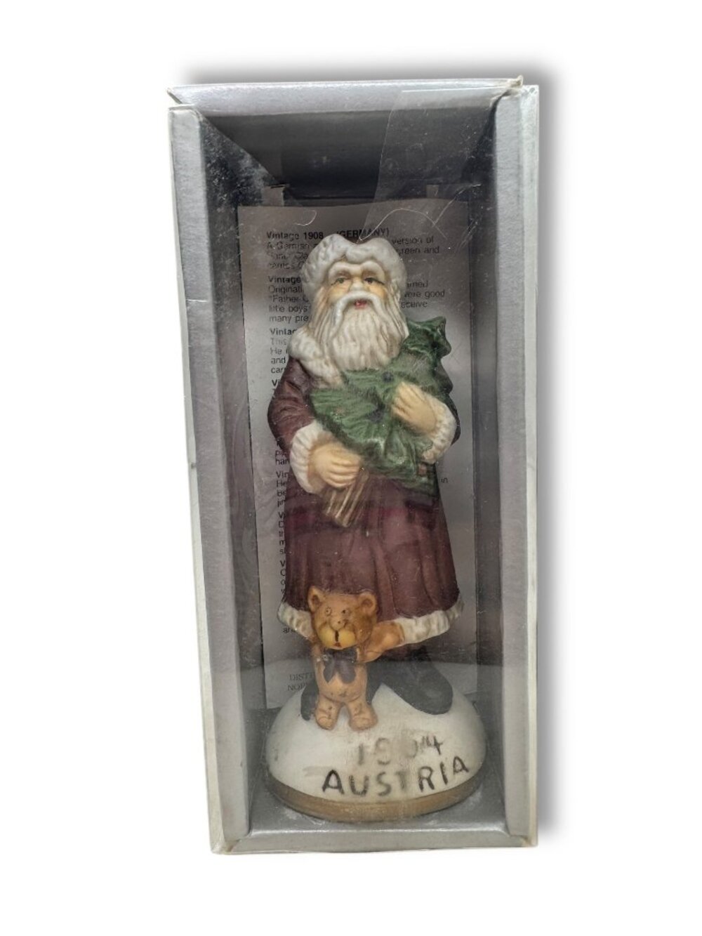 Caldor Stories 1904 Austria Santa Porcelain Figurine with Box 5”